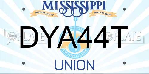 DYA44T Mississippi License Plate
