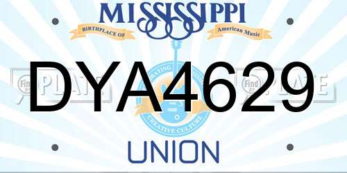 DYA4629 Mississippi License Plate