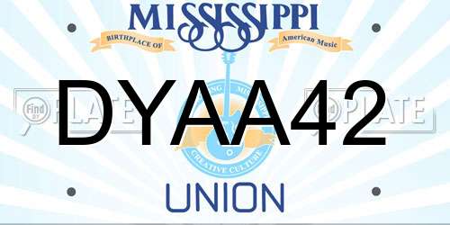 DYAA42 Mississippi License Plate
