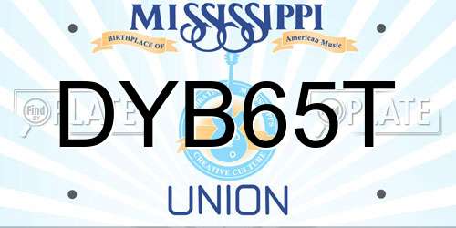 DYB65T Mississippi License Plate