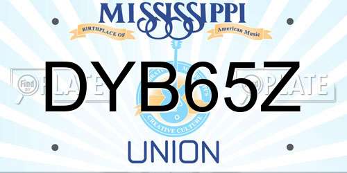 DYB65Z Mississippi License Plate