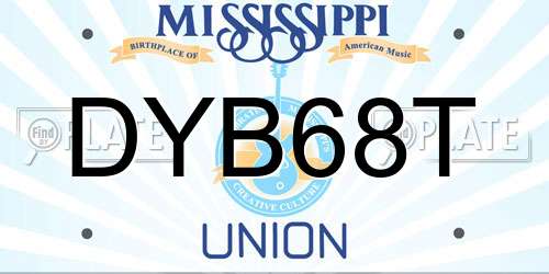 DYB68T Mississippi License Plate