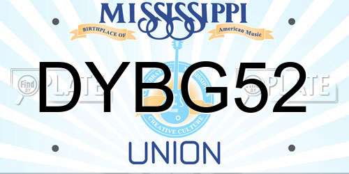 DYBG52 Mississippi License Plate