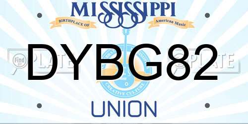 DYBG82 Mississippi License Plate