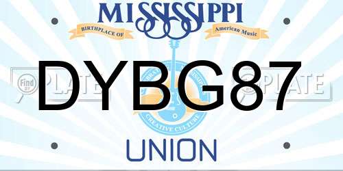 DYBG87 Mississippi License Plate