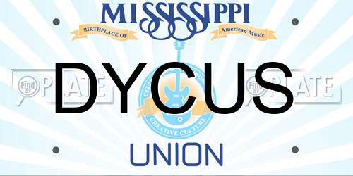 DYCUS Mississippi License Plate