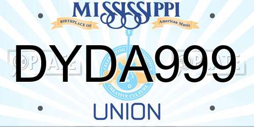 DYDA999 Mississippi License Plate