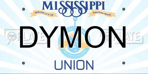 DYMON Mississippi License Plate
