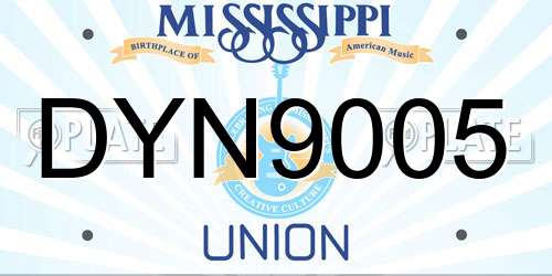 DYN9005 Mississippi License Plate