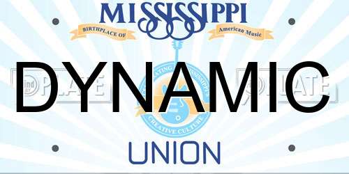 DYNAMIC Mississippi License Plate