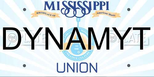 DYNAMYT Mississippi License Plate