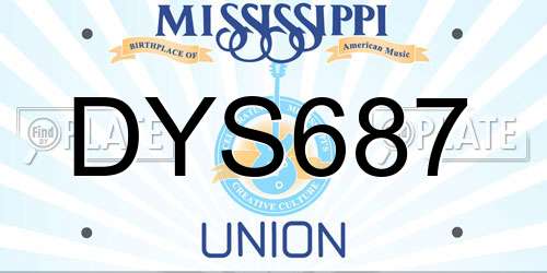 DYS687 Mississippi License Plate