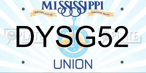 DYSG52 Mississippi License Plate
