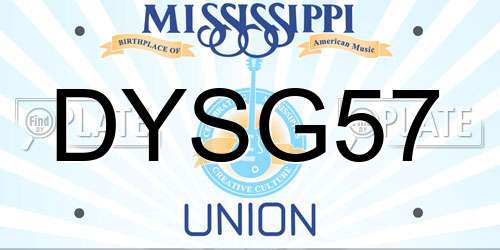 DYSG57 Mississippi License Plate