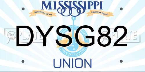 DYSG82 Mississippi License Plate