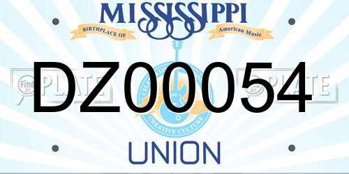 DZ00054 Mississippi License Plate