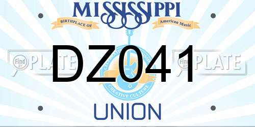 DZ041 Mississippi License Plate