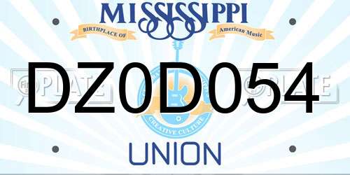 DZ0D054 Mississippi License Plate