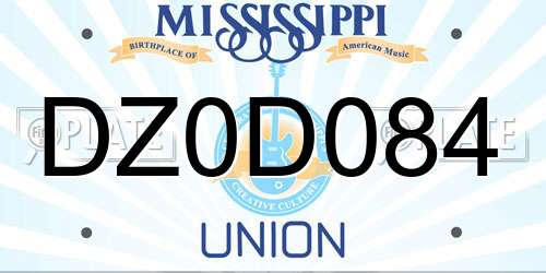 DZ0D084 Mississippi License Plate