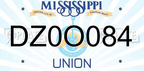 DZ0O084 Mississippi License Plate