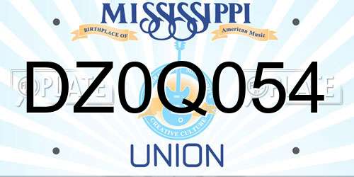 DZ0Q054 Mississippi License Plate