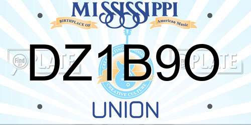 DZ1B9O Mississippi License Plate