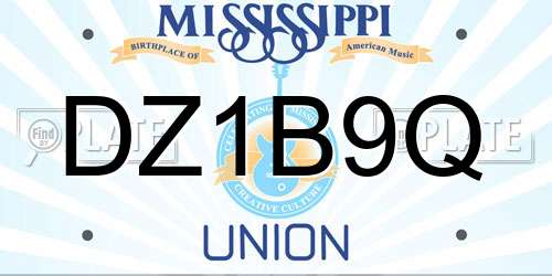 DZ1B9Q Mississippi License Plate