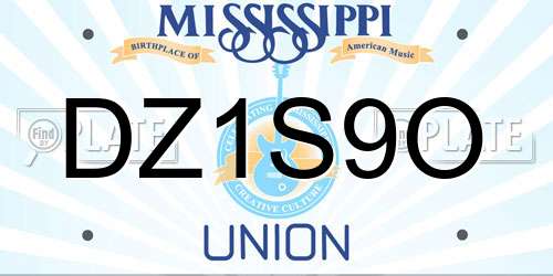 DZ1S9O Mississippi License Plate