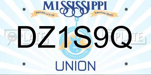 DZ1S9Q Mississippi License Plate