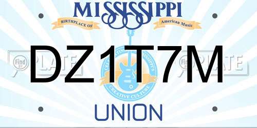 DZ1T7M Mississippi License Plate