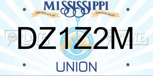 DZ1Z2M Mississippi License Plate