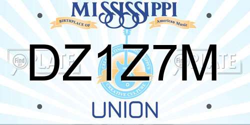 DZ1Z7M Mississippi License Plate