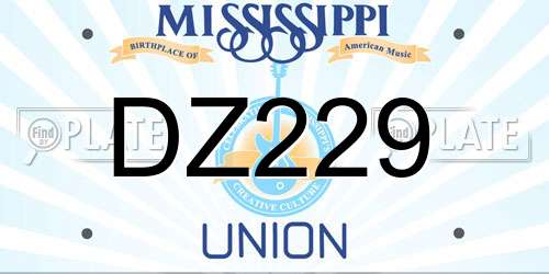 DZ229 Mississippi License Plate