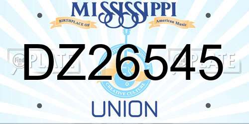 DZ26545 Mississippi License Plate