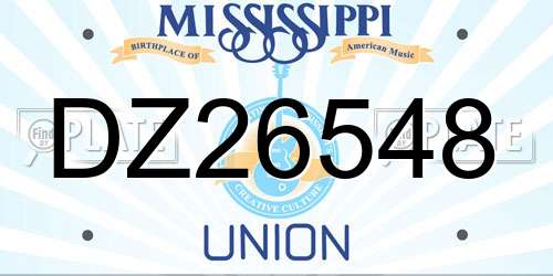 DZ26548 Mississippi License Plate