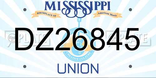 DZ26845 Mississippi License Plate