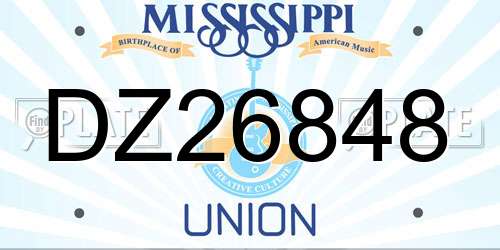 DZ26848 Mississippi License Plate