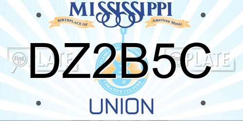 DZ2B5C Mississippi License Plate