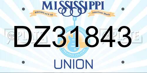 DZ31843 Mississippi License Plate