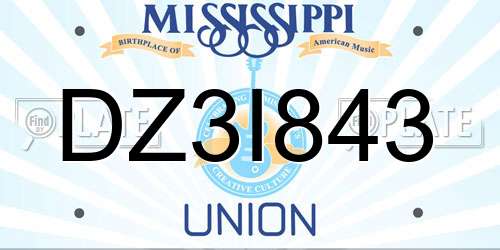 DZ3I843 Mississippi License Plate