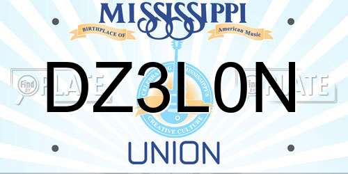 DZ3L0N Mississippi License Plate