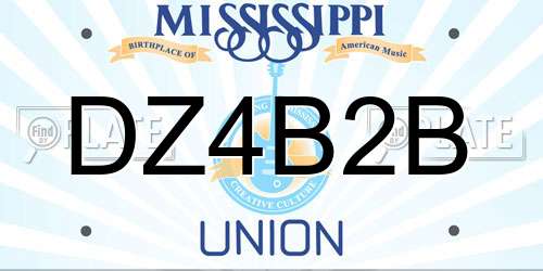 DZ4B2B Mississippi License Plate