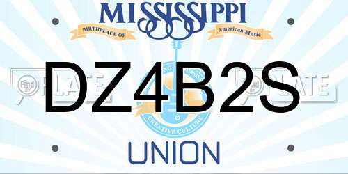 DZ4B2S Mississippi License Plate
