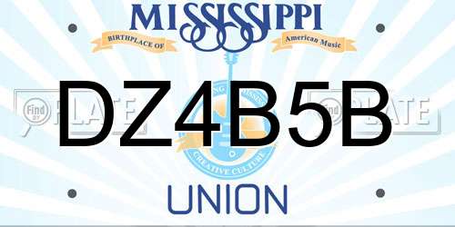 DZ4B5B Mississippi License Plate