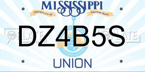 DZ4B5S Mississippi License Plate