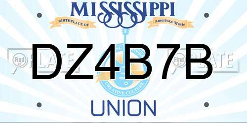 DZ4B7B Mississippi License Plate