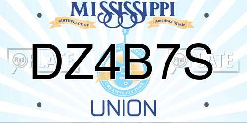 DZ4B7S Mississippi License Plate