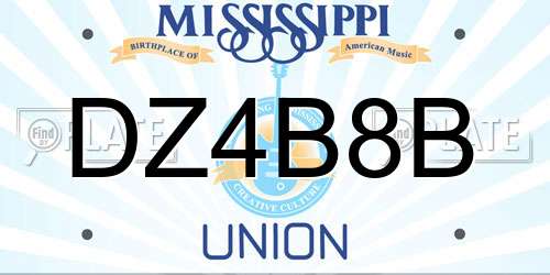 DZ4B8B Mississippi License Plate