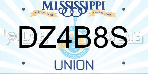 DZ4B8S Mississippi License Plate