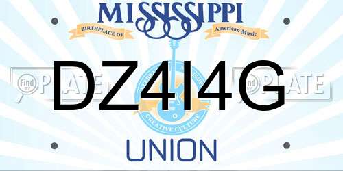 DZ4I4G Mississippi License Plate